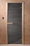 Дверь стеклянная для бани и сауны Сумерки 190х70, стекло 8мм, 2 петли, DoorWood графит прозрачное, коробка лиственная