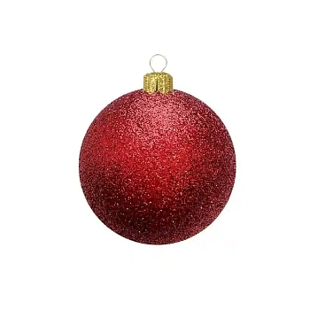 Шар ёлочный парча 8см красный GreenTerra В22