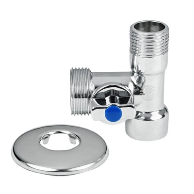 Кран шаровой латунный 1/2''х3/4''х1/2'' левый VALFEX VF.256.N.05