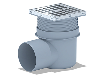 Трап горизонтальный регулируемый D110 с гидрозатвором, решётка из нержавеющей стали, 150х150мм, Ани Пласт TA1612
