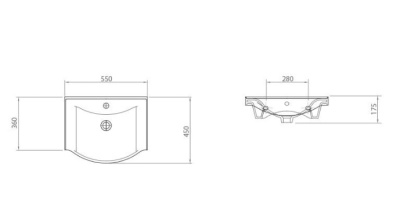 Тумба с умывальником Гамма 23оФ5/1-У 55 Базик-7055