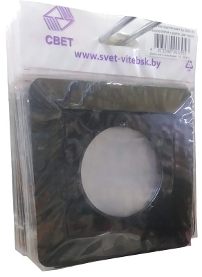 Рамка защитная 1-местная черная 130x130 мм SVET