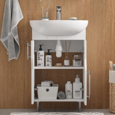 Тумба напольная Bruno 50.2D с умывальником Рива 50 VOLNA