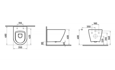 Комплект BERGES: инсталляция ATOM Line 410 + унитаз OKUS, сидение дюропласт Okus Slim SO