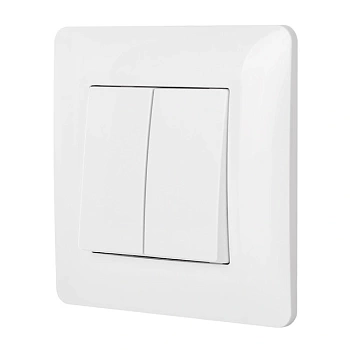 Выключатель 2-клавишный Contact 10А белый ETP EOSK21-10