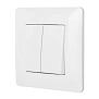 Выключатель 2-клавишный Contact 10А белый ETP EOSK21-10