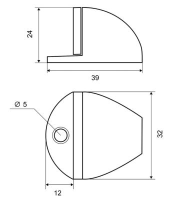 Стопор 01 AВ матовая латунь PALLADIUM
