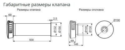 Клапан приточный d125 мм труба ПНД РКМ L0,5 м ПЭТ ERA