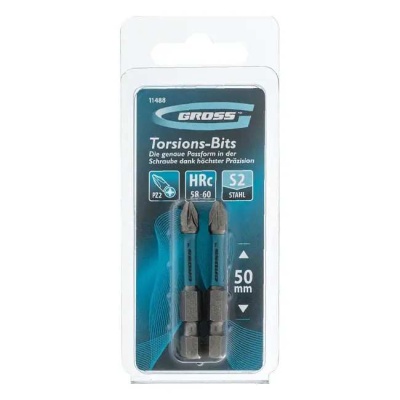 Набор бит торсионных PZ2x50 мм 2 шт GROSS 11488