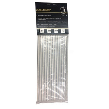 Клеевые стержни 7х200мм прозрачные 12шт РАВУД 7200-12