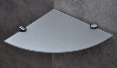 Полка стеклянная вкладная 250x250x6мм угловая серебряная СТЕКЛОЛЮКС