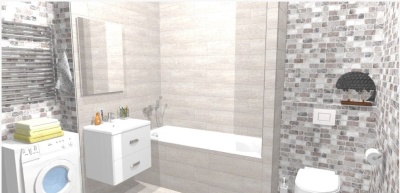 Плитка облицовочная Лофт серая, средняя 200х450мм 139372 М-Квадрат