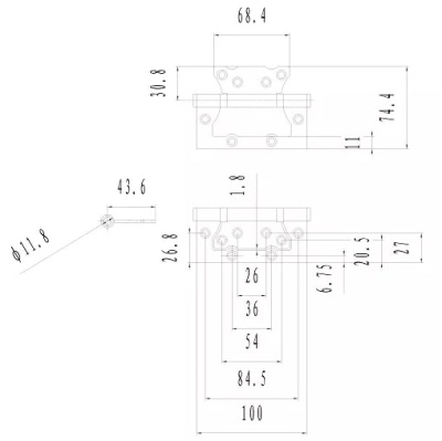 Петля 100 мм накладная матовый никель E-2BB-100 SN Фабрика замков