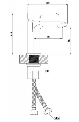 Смеситель для умывальника Sorrento SR 26 ESKO