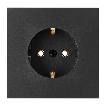 Розетка 1-ая Carre графит с заземлением Bylectrica РС16-1602