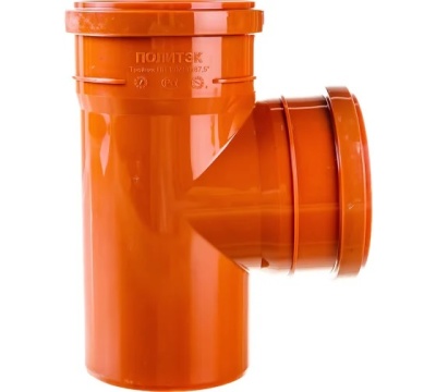 Тройник для наружной канализации 87 гр., Политэк 200311087 (110x110 мм)