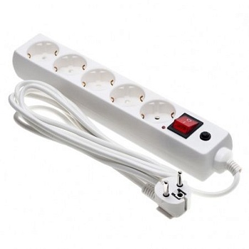 Сетевой фильтр 5 розеток с заземлением, 2 м, белый ETP 77511