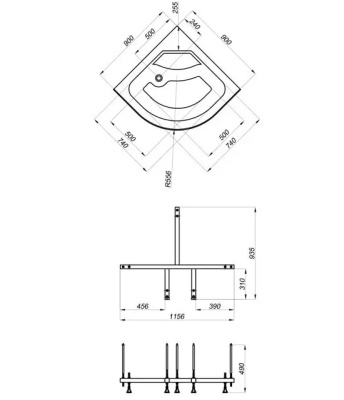 Душевой уголок Triton Стандарт Б 90х90 высокий поддон
