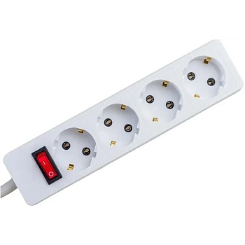Сетевой фильтр STANDARD 4 розетки с заземлением, 5 м, белый PROconnect 11-7228