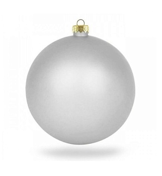 Шар новогодний матовый 80мм серебристый, (4шт) GreenTerra
