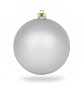 Шар новогодний матовый 80мм серебристый, (4шт) GreenTerra