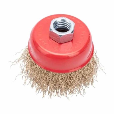 Щетка чашечная М14 для УШМ гофра латунированная GEPARD (65 мм)