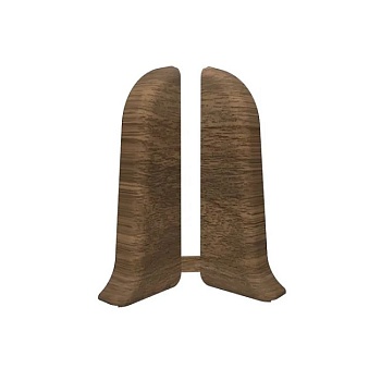 Торцевая пара (левая и правая) для плинтуса К55 Идеал Комфорт 292/Орех миланский