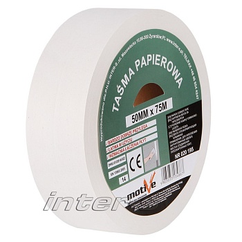 Лента бумажная 50ммх75м углоформирующая для гипсокартона (020195) INTERS