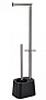 Стойка напольная WC для щетки и туалетной бумаги, черная Caspian 90007