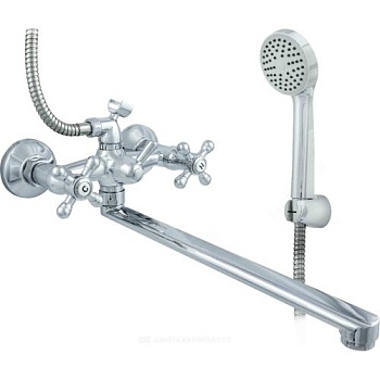 Смеситель для ванны и душа ЦС-СМ 600/5.1-4 К М Крест плоский излив Центр Сантехники