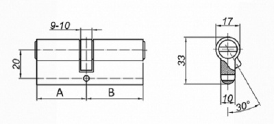 Цилиндровый механизм ZN 100 (55x45) C ET SN Palladium