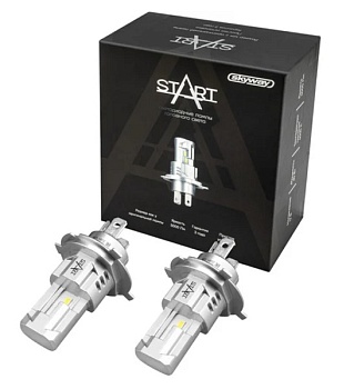 Лампа светодиодная автомобильная START H4 P43t 12V 40W 5000Лм 6000К SKYWAY S08201628, 2шт