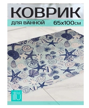 Коврик для ванной ILLU 65x100см Морской, xb24102170