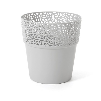 Кашпо для цветов пластмассовое серое 11,5x12,2 см Rosa LA655-69 Lamela