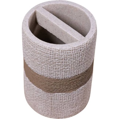 Стакан для зубной щетки и пасты Bristol бежевый CASPIAN 90073