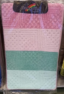 Комплект ковриков для ванной 60х50см, 60х100, бирюзовый, BANYOLIN SILVER