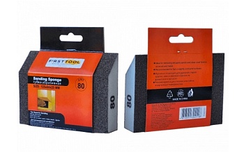 Губка шлифовальная угловая Р80 125х90х25мм FIRSTTOOL F060191