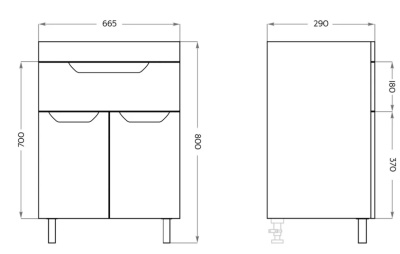Тумба Рино 70 Axus под умывальник Палермо 70 Керамин