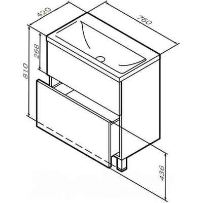 Тумба под умывальник Gem 75 графит матовый AM.PM M90FSX07522GM32