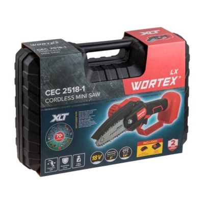 Мини-пила цепная аккумуляторная LX CEC 2518-1 в чемодане ALL1 XLT WORTEX 1329493