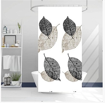 Занавеска для ванны 180х180см, c 12 кольцами 12031