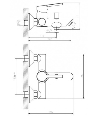 Смеситель для ванны и душа Lagos LD 54 ESKO