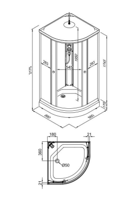 Душевая кабина Triton Топ А ДН4 88x88 ОП НИИ ПКД