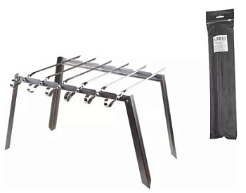 Подставка под шампура + 6 шампуров в чехле 400x250 мм, PERFECTO LINEA