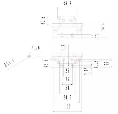 Петля 100 мм накладная матовый никель 2BB-100 SN PALLADIUM