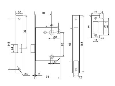 Дверная ручка FZ SET 12L 170 BK COFFEE Фабрика замков
