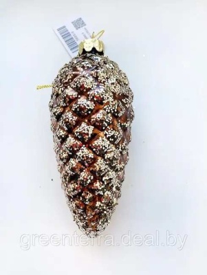 Украшение ёлочное Шишка стеклянное 12.5см GreenTerra 5685-5