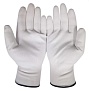 Перчатки из полиэстера с ПУ покрытием на ладони р.10, белые 650001