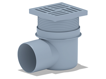 Трап горизонтальный регулируемый D110 с гидрозатвором, решётка из пластика, 150х150мм, Ани Пласт TA1610