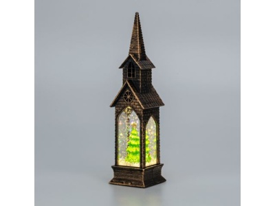 Светильник декоративный "Башня", с эффектом снегопада и подсветкой, теплый белый, NEON-NIGHT 501-187